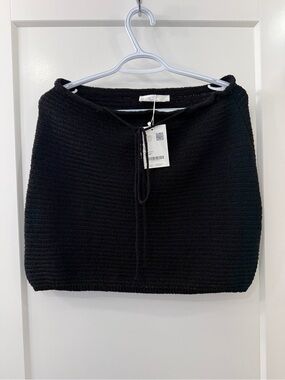 OAK + FORT Black Crochet Swim Coverup Skirt